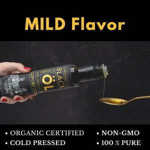 Schlacher & Söhne MILD Taste Organic Black Seed Oil: 100% Pure, Cold Pressed, (8.4 FL OZ)